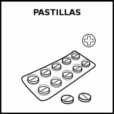 PASTILLAS - Pictograma (blanco y negro)