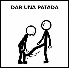 DAR UNA PATADA - Pictograma (blanco y negro)