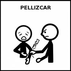 PELLIZCAR - Pictograma (blanco y negro)
