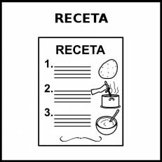 RECETA (DE COCINA) - Pictograma (blanco y negro)