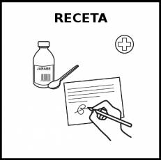 RECETA (MÉDICA) - Pictograma (blanco y negro)