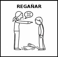 REGAÑAR - Pictograma (blanco y negro)