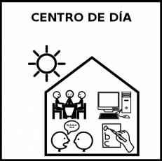 CENTRO DE DÍA - Pictograma (blanco y negro)
