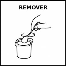 REMOVER (CUCHARA) - Pictograma (blanco y negro)