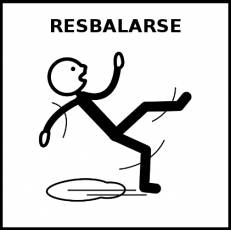 RESBALARSE - Pictograma (blanco y negro)