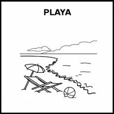 PLAYA - Pictograma (blanco y negro)