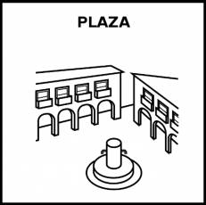 PLAZA - Pictograma (blanco y negro)