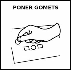 PONER GOMETS - Pictograma (blanco y negro)