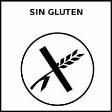 SIN GLUTEN - Pictograma (blanco y negro)
