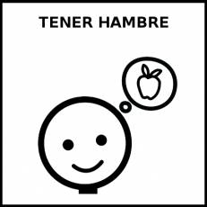 TENER HAMBRE - Pictograma (blanco y negro)