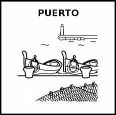 PUERTO (DE MAR) - Pictograma (blanco y negro)