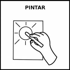 PINTAR (PINTURAS) - Pictograma (blanco y negro)