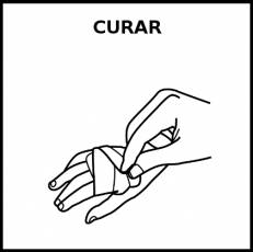 CURAR - Pictograma (blanco y negro)