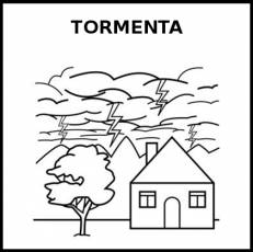 TORMENTA - Pictograma (blanco y negro)