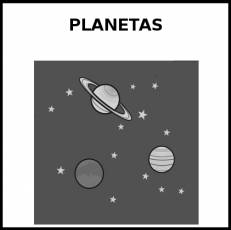 PLANETAS - Pictograma (blanco y negro)