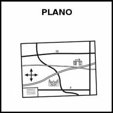 PLANO (MAPA) - Pictograma (blanco y negro)