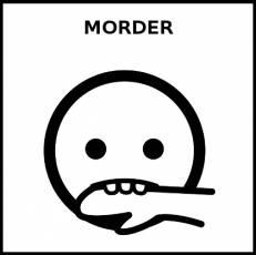 MORDER (AGRESIÓN) - Pictograma (blanco y negro)