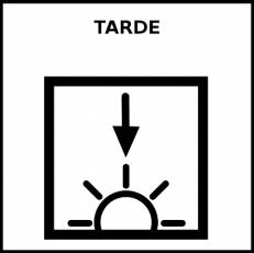 TARDE (MOMENTO DEL DÍA) - Pictograma (blanco y negro)