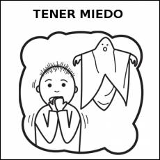 TENER MIEDO - Pictograma (blanco y negro)