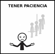 TENER PACIENCIA - Pictograma (blanco y negro)