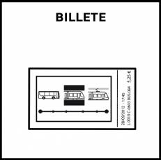 BILLETE (TRANSPORTE) - Pictograma (blanco y negro)