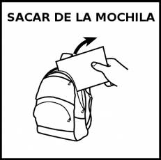 SACAR DE LA MOCHILA - Pictograma (blanco y negro)