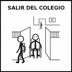 SALIR DEL COLEGIO - Pictograma (blanco y negro)