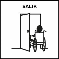 SALIR (EN SILLA) - Pictograma (blanco y negro)