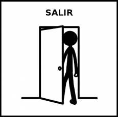 SALIR (ANDANDO) - Pictograma (blanco y negro)