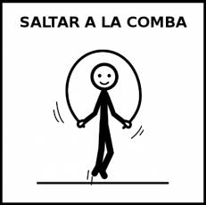 SALTAR A LA COMBA - Pictograma (blanco y negro)