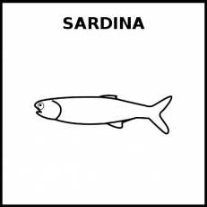 SARDINA (ANIMAL) - Pictograma (blanco y negro)