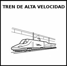 TREN DE ALTA VELOCIDAD - Pictograma (blanco y negro)