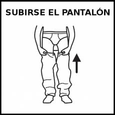 SUBIRSE LOS PANTALONES - Pictograma (blanco y negro)