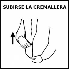 SUBIR LA CREMALLERA - Pictograma (blanco y negro)