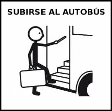 SUBIRSE AL AUTOBÚS - Pictograma (blanco y negro)