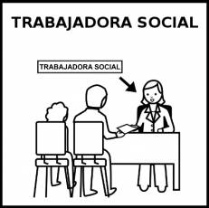 TRABAJADORA SOCIAL - Pictograma (blanco y negro)