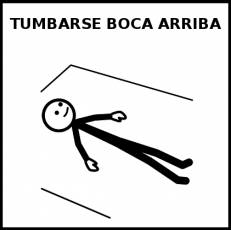 TUMBARSE BOCA ARRIBA - Pictograma (blanco y negro)