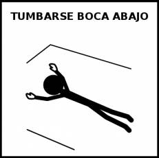 TUMBARSE BOCA ABAJO - Pictograma (blanco y negro)