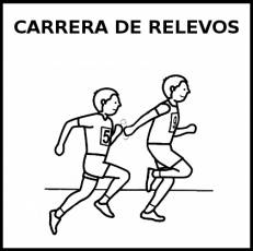 CARRERA DE RELEVOS - Pictograma (blanco y negro)