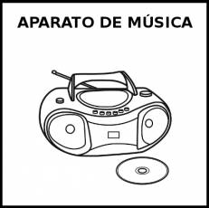 APARATO DE MÚSICA - Pictograma (blanco y negro)