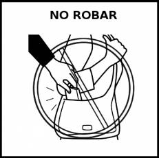 NO ROBAR - Pictograma (blanco y negro)