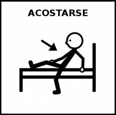 ACOSTARSE - Pictograma (blanco y negro)
