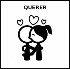 QUERER (AMAR) - Pictograma (blanco y negro)