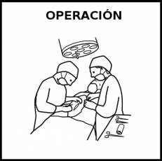 OPERACIÓN (QUIRÚRGICA) - Pictograma (blanco y negro)