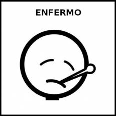 ENFERMO - Pictograma (blanco y negro)