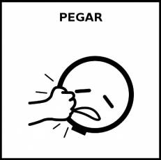 PEGAR (AGREDIR) - Pictograma (blanco y negro)