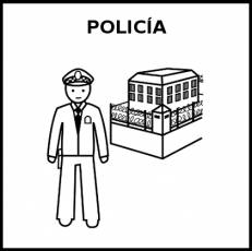 POLICÍA (HOMBRE) - Pictograma (blanco y negro)