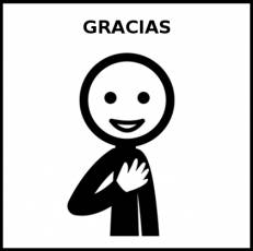 GRACIAS - Pictograma (blanco y negro)