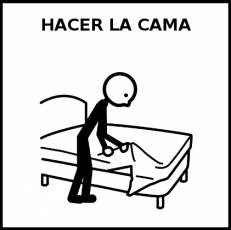 HACER LA CAMA - Pictograma (blanco y negro)