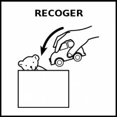 RECOGER - Pictograma (blanco y negro)